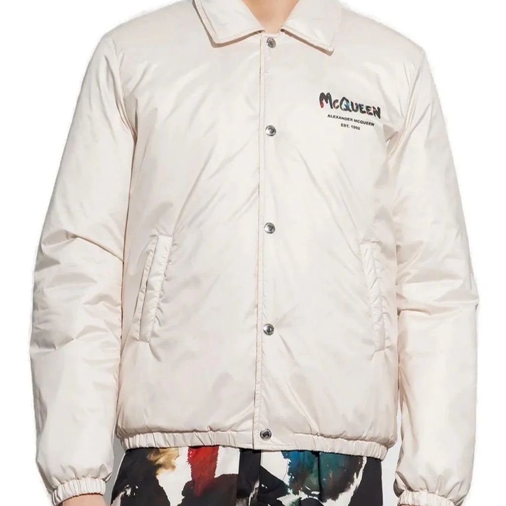 Alexander McQueen Men's Off-White Bomber Jacket